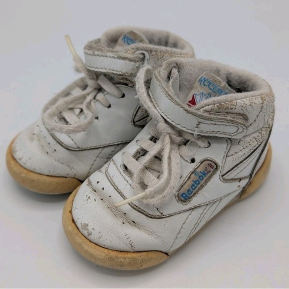 Vintage 1982 Reebok Infant Fitness Hi-Top‎ Size 4 Shoes  - Korea